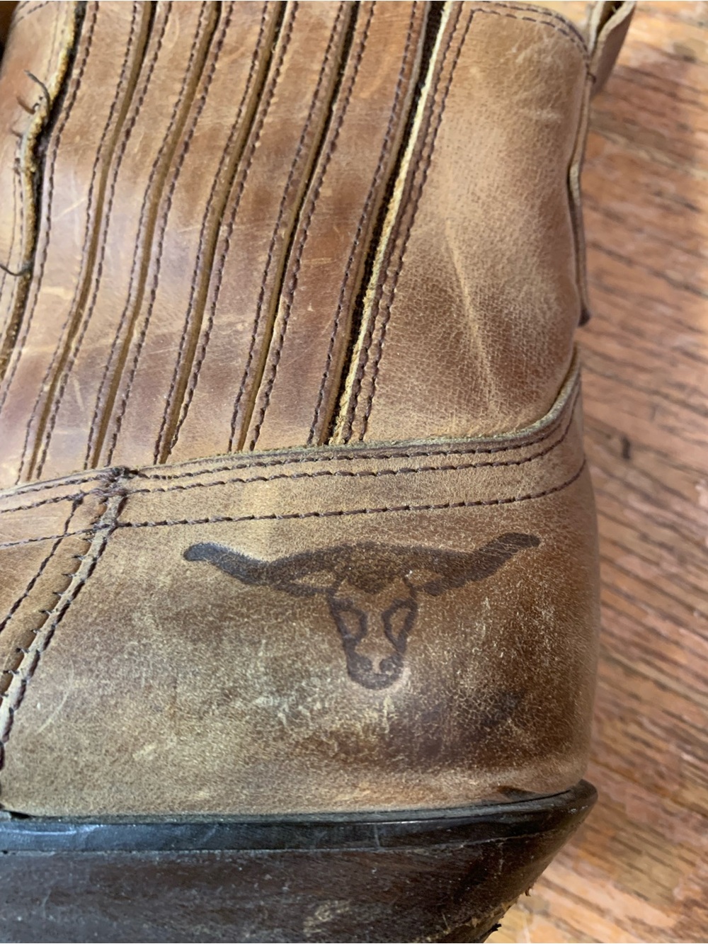 Joe Sanchez Vintage Western Boots Brown Leather Ankle Booties Size 36 US 5.5-6 - Picture 7 of 10